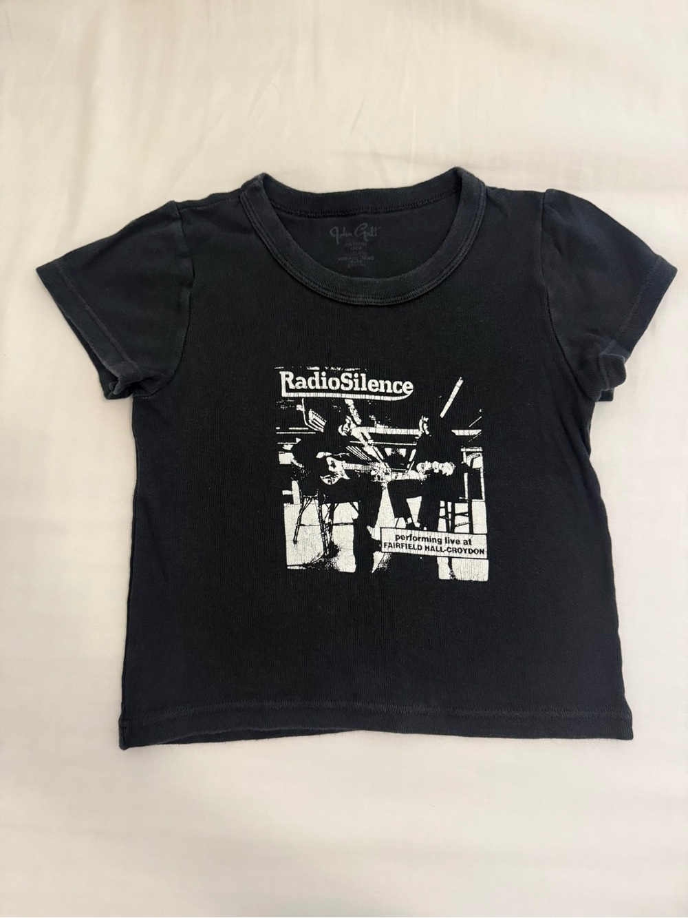 Brandy Melville Black RadioSilence Graphic Baby Tee